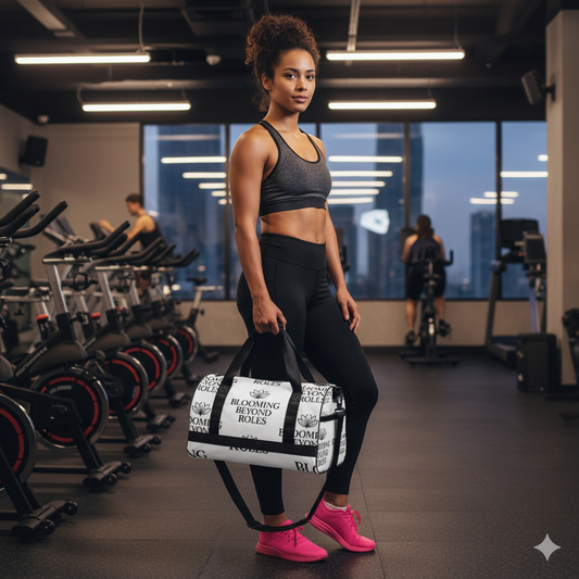 Blooming Beyond Roles All-over print gym bag